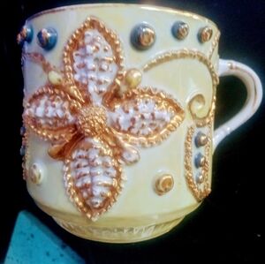 German Lusterware Floral Patterned Tea Cup
